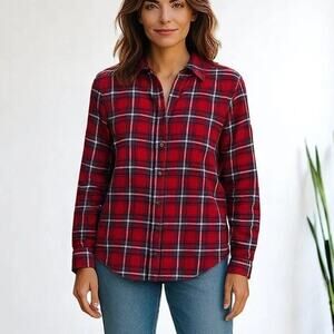 Fjallraven Women's Ovik Flannel Long Sleeve Shirt Deep Red Size X-Small Outdoor